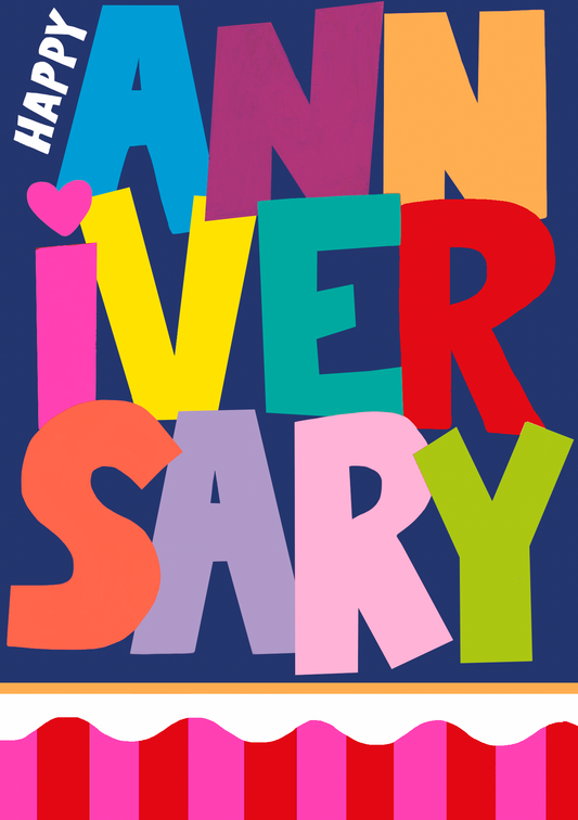 Bold Colour Happy Anniversary Card