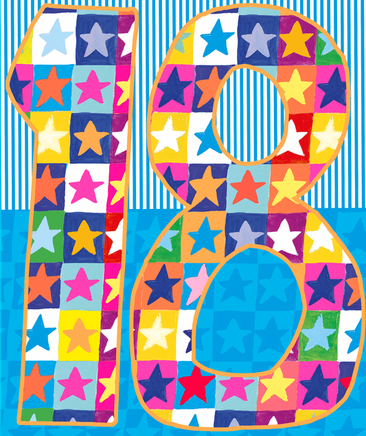 Stars & Stripes 18th Birthday Card