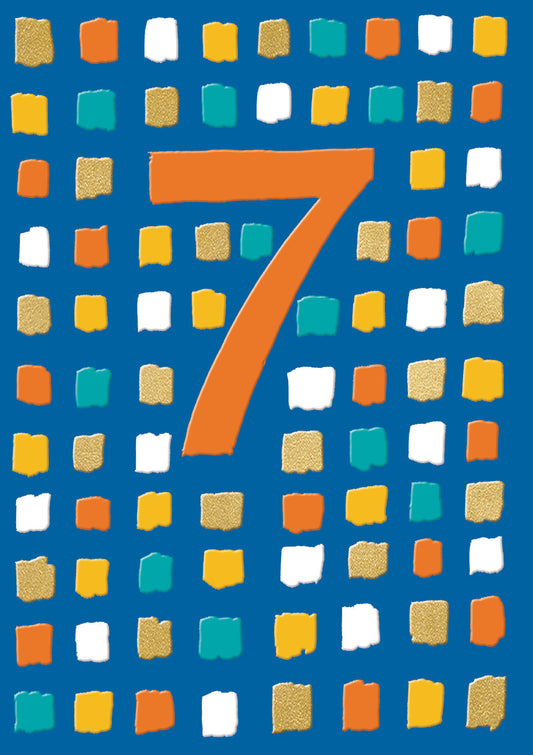 Squares 7th Birthday Card