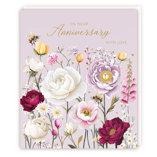 "On Your Anniversary With Love" Floral Card