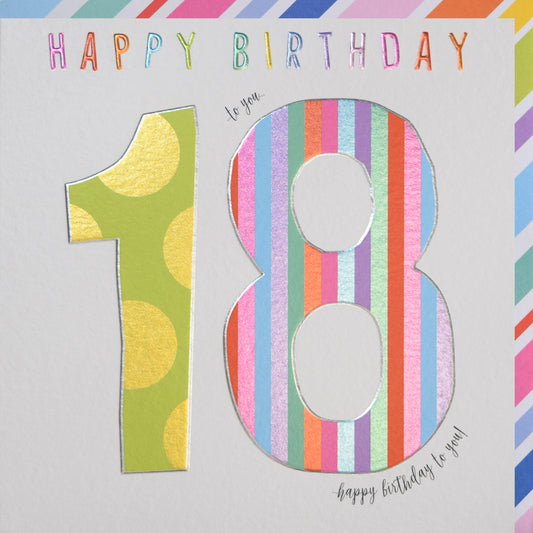 Fun Pattern 18th Birthday Card
