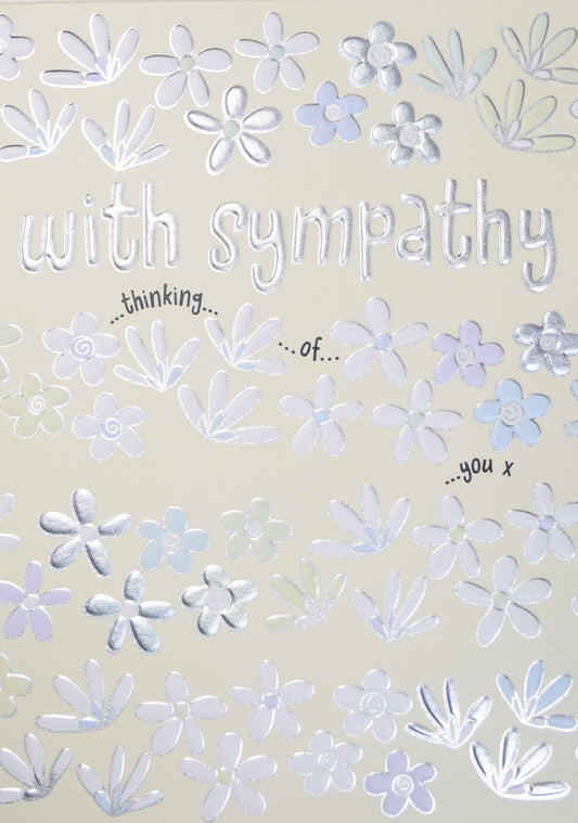 With Sympathy Flowers Card