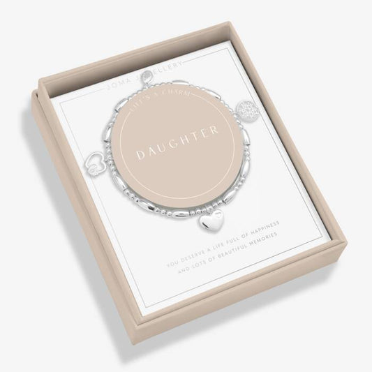 Joma Jewellery Life's A Charm 'Daughter' Bracelet in Silver Plating