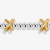 Joma Jewellery Bracelet Bar Silver Base Gold Kisses Bracelet
