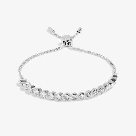 Joma Jewellery Bracelet Bar Heart Cubic Zirconia Tennis Bracelet