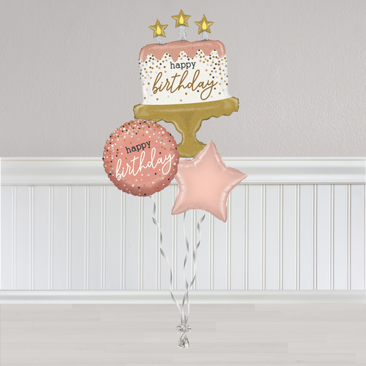 Birthday Cake Pink and Gold Bunch