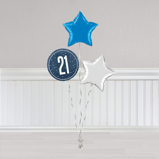21st Blue and Silver Bunch