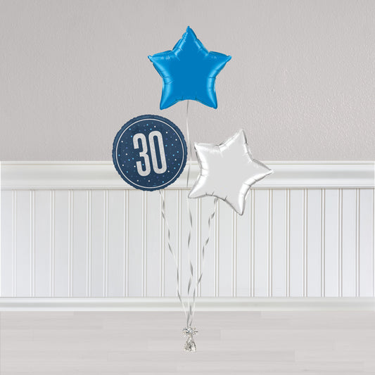 30th Blue and Silver Bunch