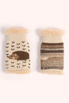 Cream Hedgehog Wrist Warmers