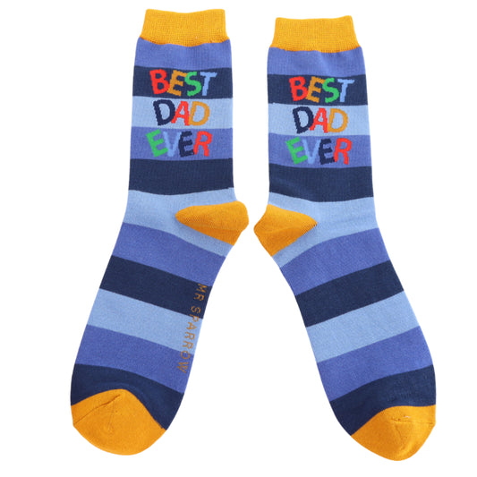 Miss Sparrow Best Dad Blue Socks