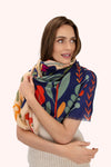 Scandi Two-Toned Floral Scarf