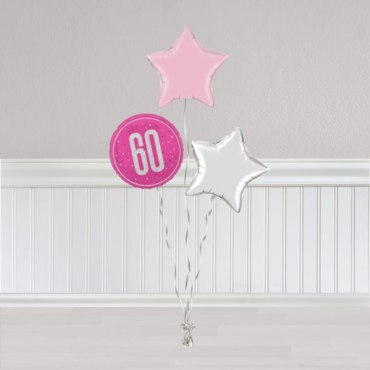 60th Pink and Silver Bunch