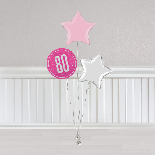 80th Pink and Silver Bunch