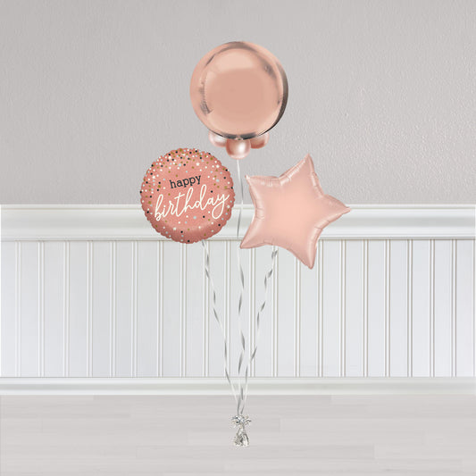 Rose Gold Orb Birthday Bunch