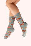 Mini Foxes Fuzzy Socks - Ice