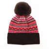 Red Mix Fair Isle Bobble Hat