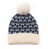 Blue Mix Scandi Flower Bobble Hat