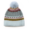 Pale Blue Mix Multi Knit Bobble Hat
