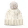Cream Recycled Herringbone Bobble Hat