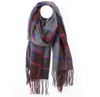 Grey and Purple Mix Check Scarf