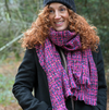 Vibrant Pink Mix Woven Texture Scarf