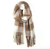 Beige Mix Fluffy Check Scarf