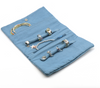 Blue Velvet Robin and Embroidered Holly Jewellery Roll