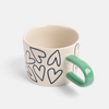 Caroline Gardner Mini Outline Hearts Ceramic Mug