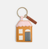 Caroline Gardner Tan/Pink House Keyring