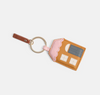 Caroline Gardner Tan/Pink House Keyring
