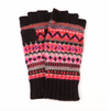 Recycled blend red mix fair isle fingerless gloves