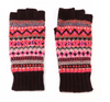 Recycled blend red mix fair isle fingerless gloves