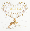 Daughter Deer Foliage Embellished & Embossed Christmas Card