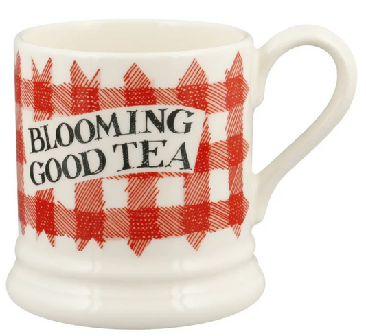 Emma Bridgewater Red Gingham Blooming Good Tea 1/2 Pint Mug