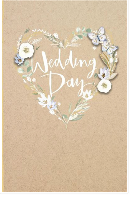 Beige Heart Wedding Day Card