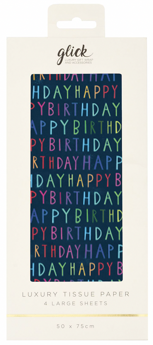 Blue Happy Birthday Tissue Paper