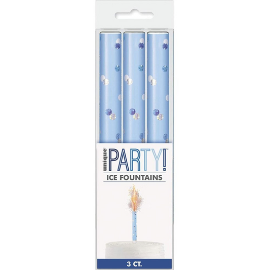 Blue Ice Party Fountain Candles