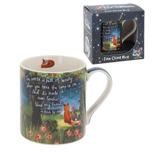 Fox Under The Moon Beautiful Friend Boxed Mug