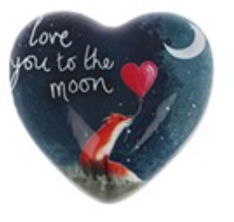 Fox Under The Moon Sentiment Token "Love You To The Moon"