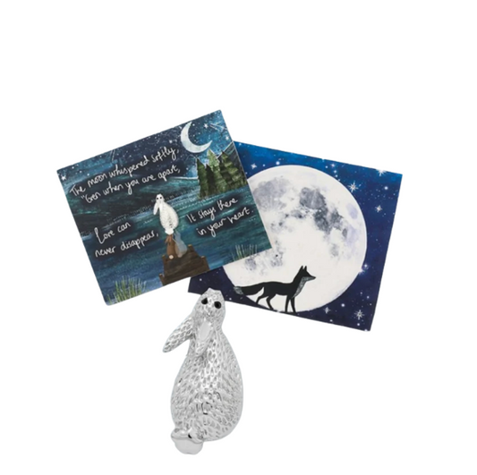 Fox Under The Moon Sentiment Magnetic Pin "Love Can Never Disappear"