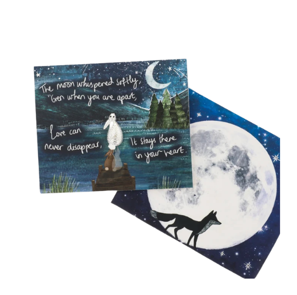 Fox Under The Moon Sentiment Magnetic Pin "Love Can Never Disappear"