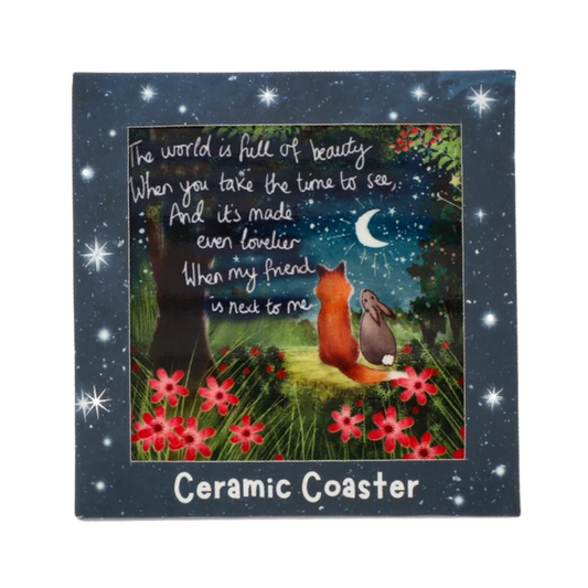 Fox Under The Moon "Beautiful Friend" Coaster