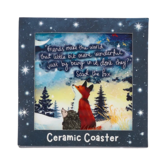 Fox Under The Moon "Wonderful Friend" Coaster