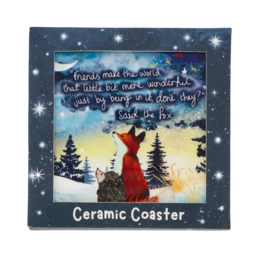 Fox Under The Moon "Wonderful Friend" Coaster