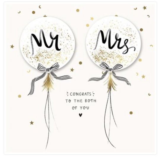 Mr and Mrs Balloons Wedding Cards