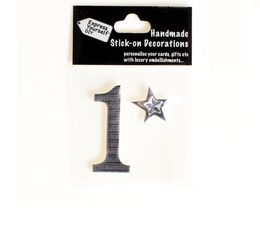 Silver Number Stickers