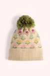 Willow Ditsy Flower Pompom Hat - Cream