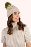 Willow Ditsy Flower Pompom Hat - Cream