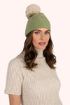 Willow Ditsy Flower Pompom Hat - Sage