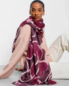 Katie Loxton Printed Scarf Organic Heart Maroon